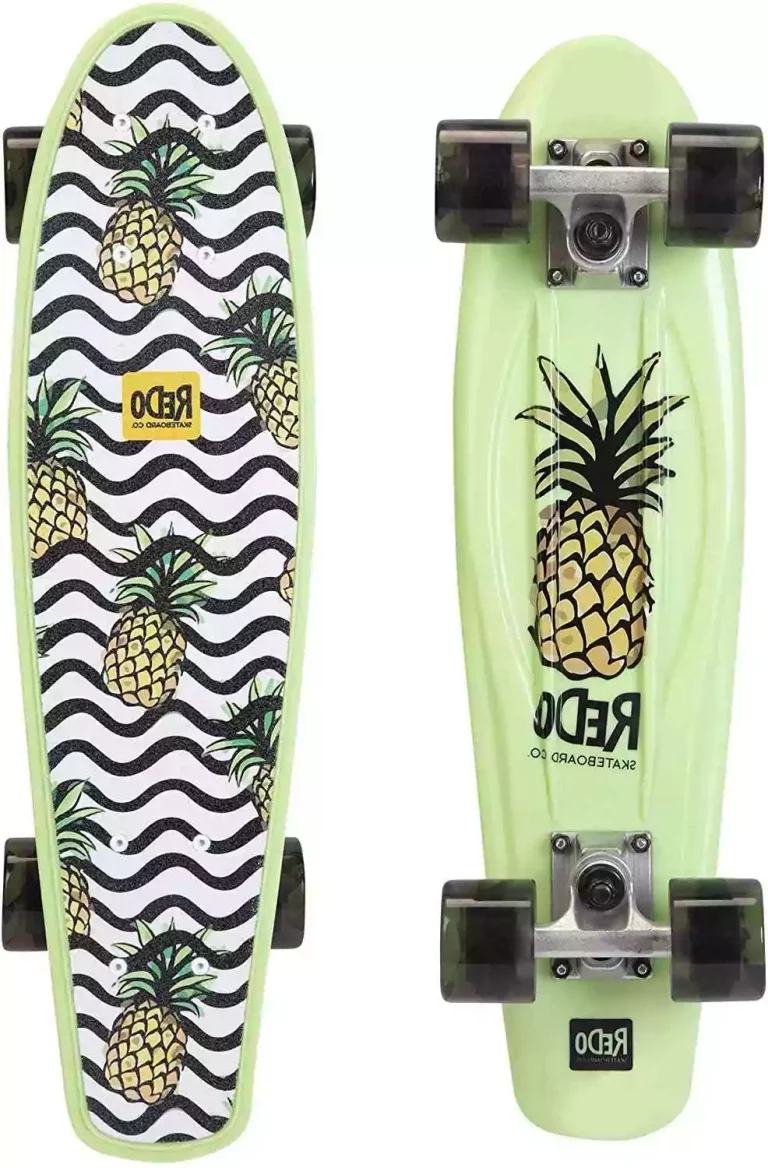 ReDo Skateboard 22.5" x 6" Retro Poly Wavy Pineapple Cruiser