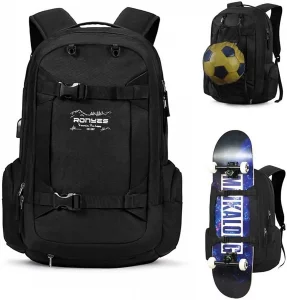 Skateboard Backpack Basketball Travel School Backpack 17.3 Inch Laptop Bag-min