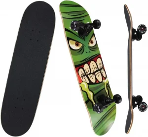 NPET Pro Skateboard Complete 31 Inch 7 Layer Canadian Maple Double Kick Concave Deck Skating Skateboard