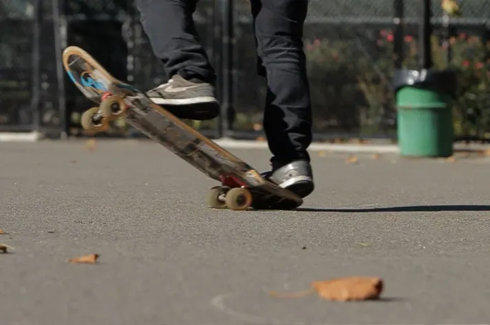 Push Down Tail of skateboard