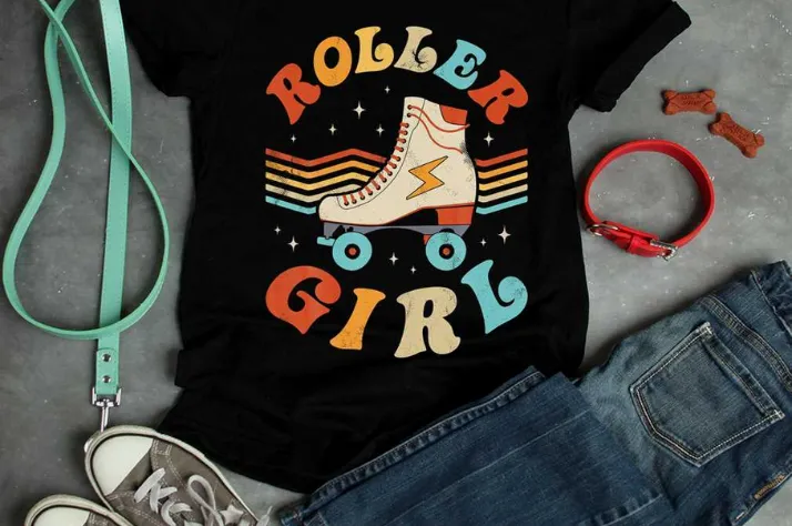 Vintage Denim with a T-shirt for roller skating